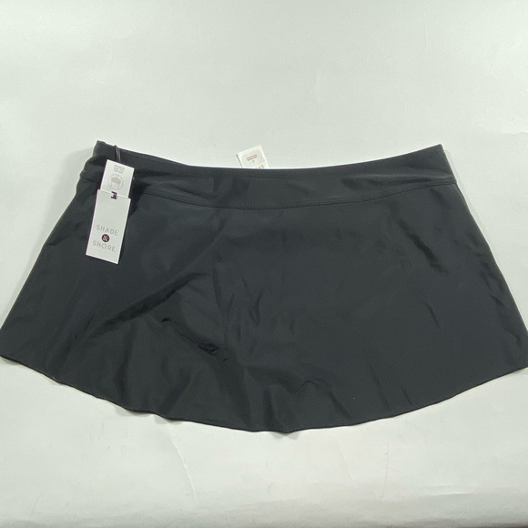 Shade & Shore Womens L (12-14) Black Full Coverage Elastic Waist Swim Skirt NWT - Picture 2 of 13
